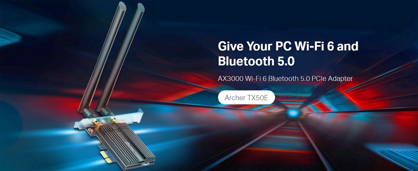 TP-Link Archer TX50E AX3000 Wi-Fi 6 Bluetooth 5.0 PCIe Adapter