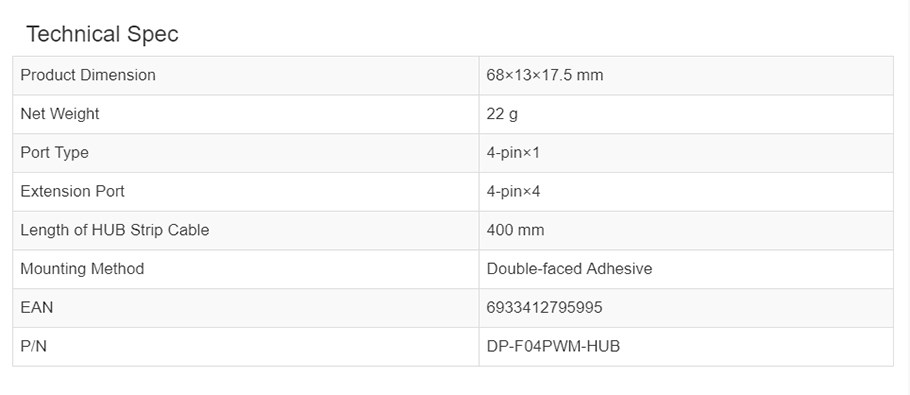 DeepCool Fan Hub Control 4PWM Fan Speed Supports Fan 3Pin/4Pin