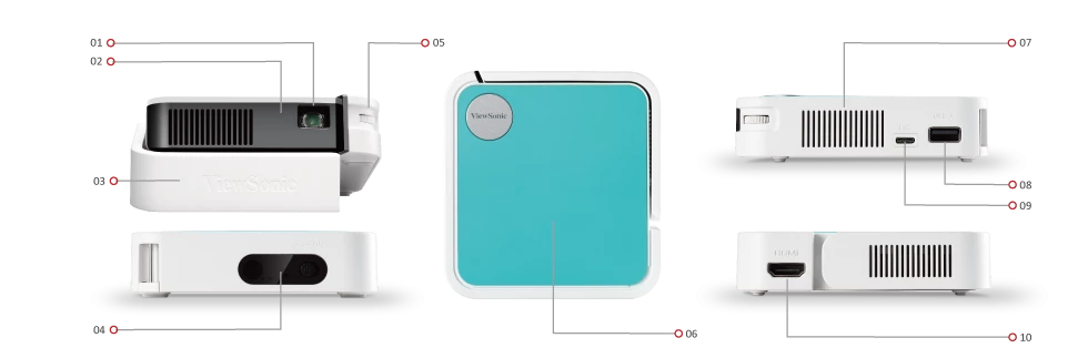 ViewSonic M1 Mini Plus Smart Wi-Fi Ultra-Portable Projector w/ Bluetooth, JBL Speaker HDMI & USB Type C Built-in Battery