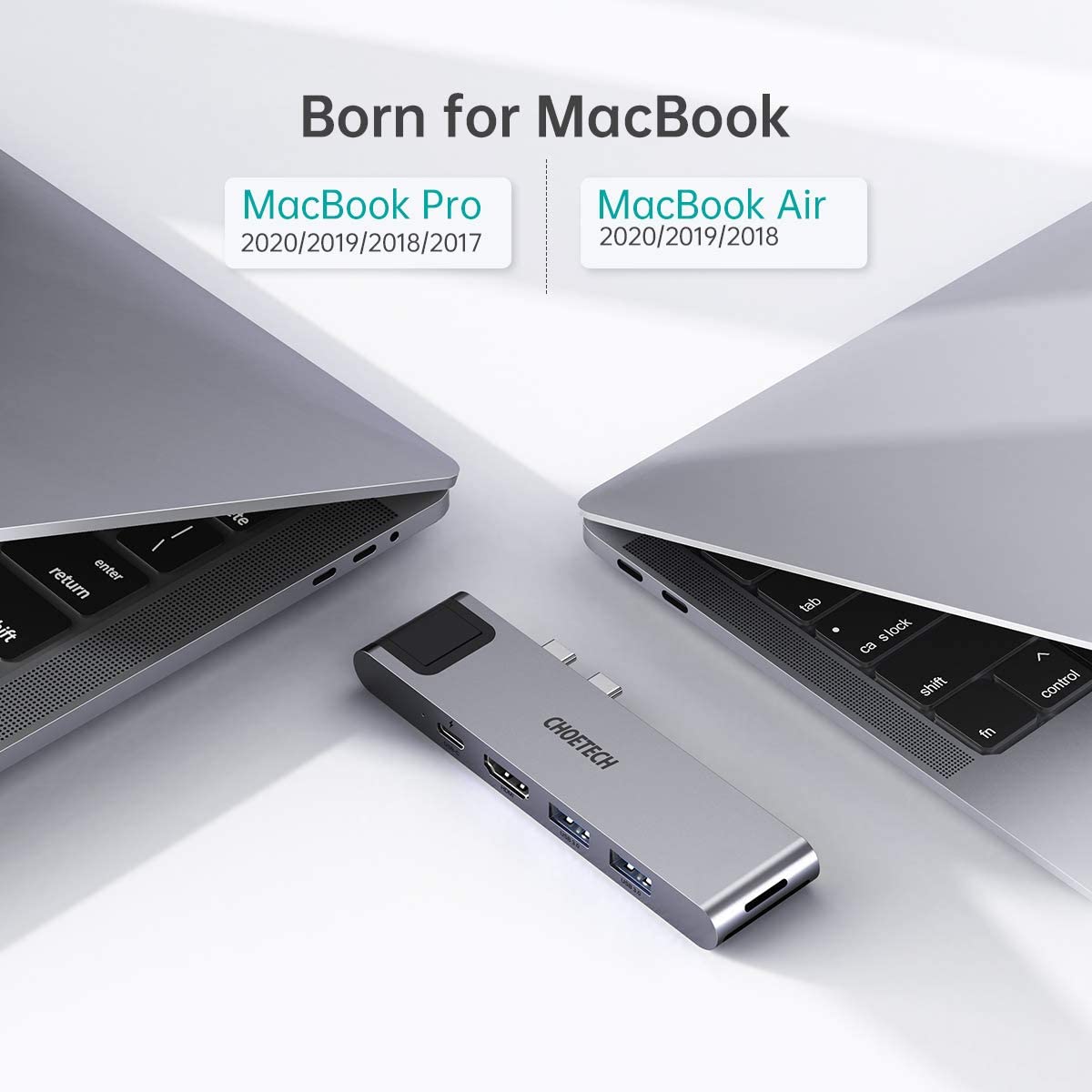 Choetech HUB-M24 7-In-2 USB-C Hub for MacBook Pro/Air USB Adapter