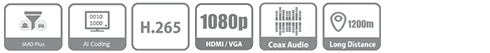 Dahua XVR1B04H-I 4 Channel Penta-brid 5M-N/1080p Cooper 1U 1HDD WizSense Digital Video Recorder
