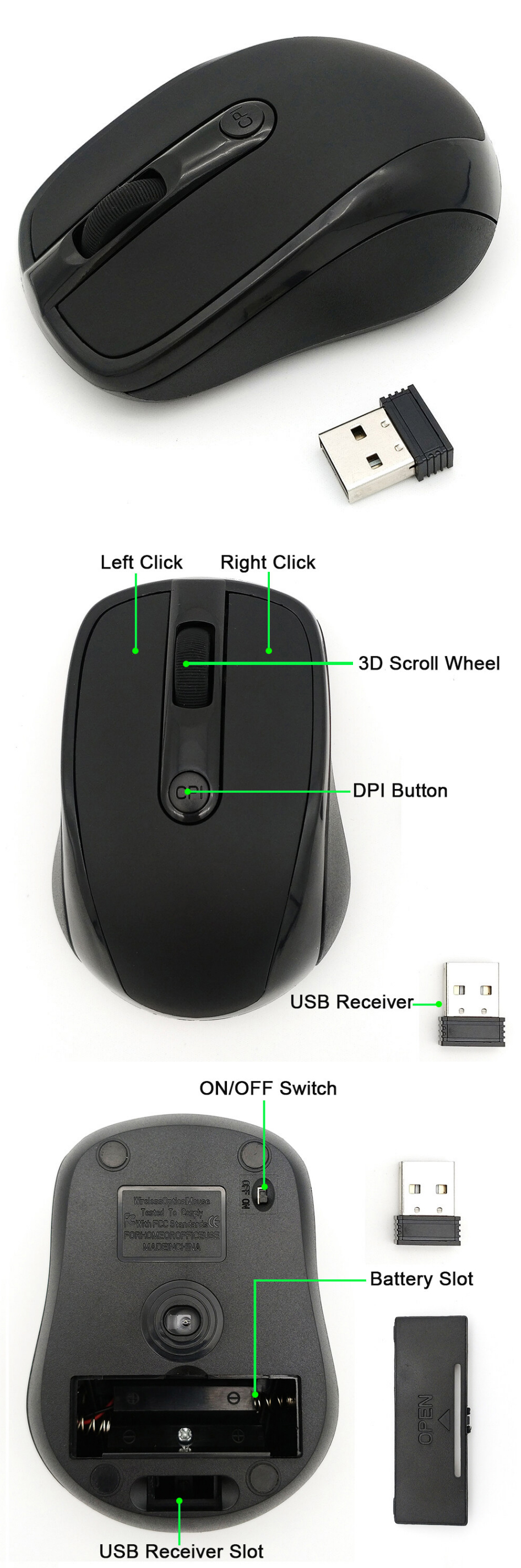 Haing 2.4G Wireless Optical Mouse