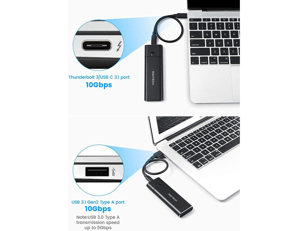 Rshtech USB 3.2 Gen 2 M.2 NVMe PCle/ SATA SSD Enclosure