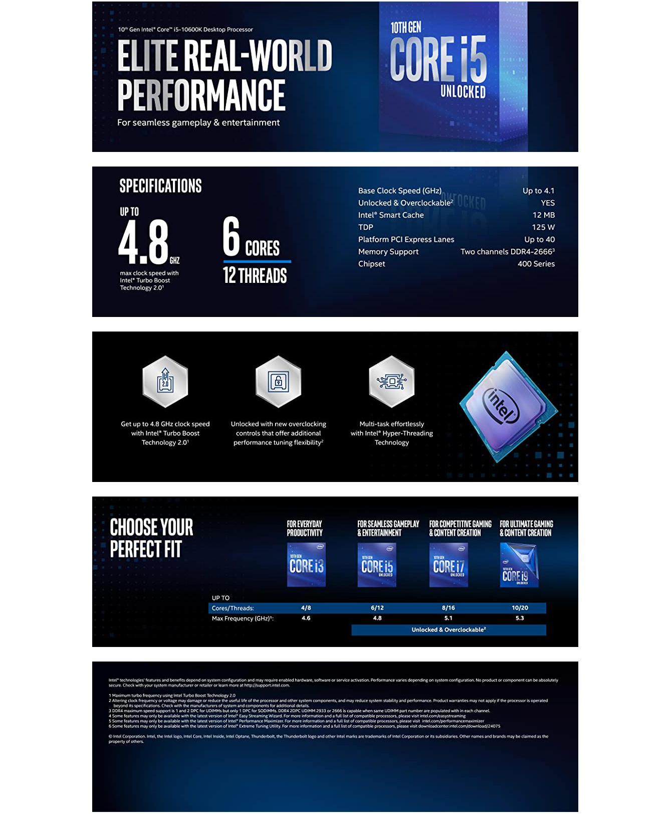 Intel Core i5-10600K Comet Lake 6-Cores up to 4.8 GHz 12MB