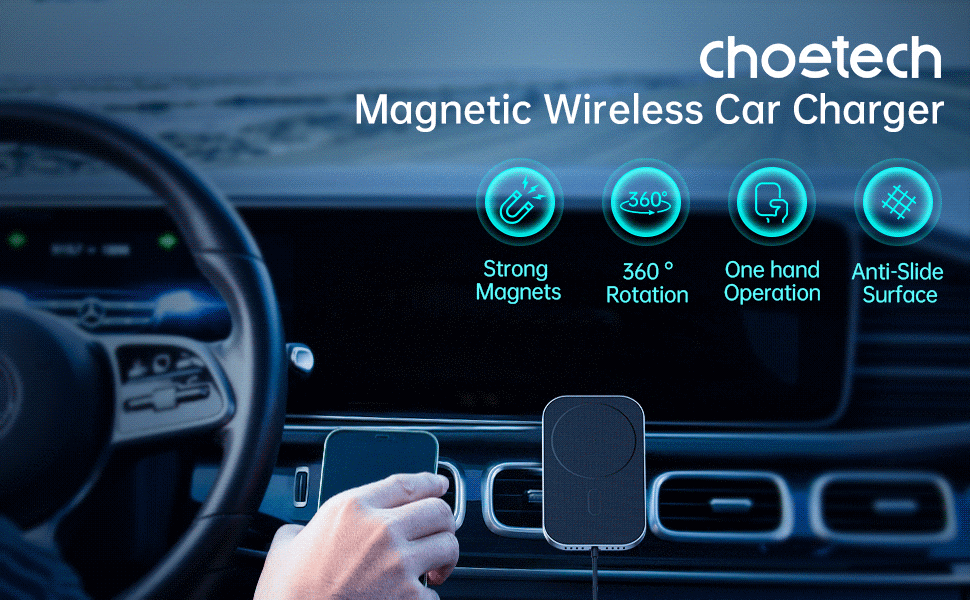 Choetech Magleap T200-F 15W Wireless Car Charger