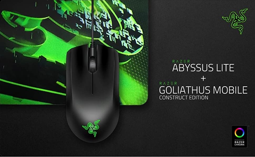 Razer Abyssus Lite Gaming Mouse & Goliathus Mobile Mouse Pad Bundle