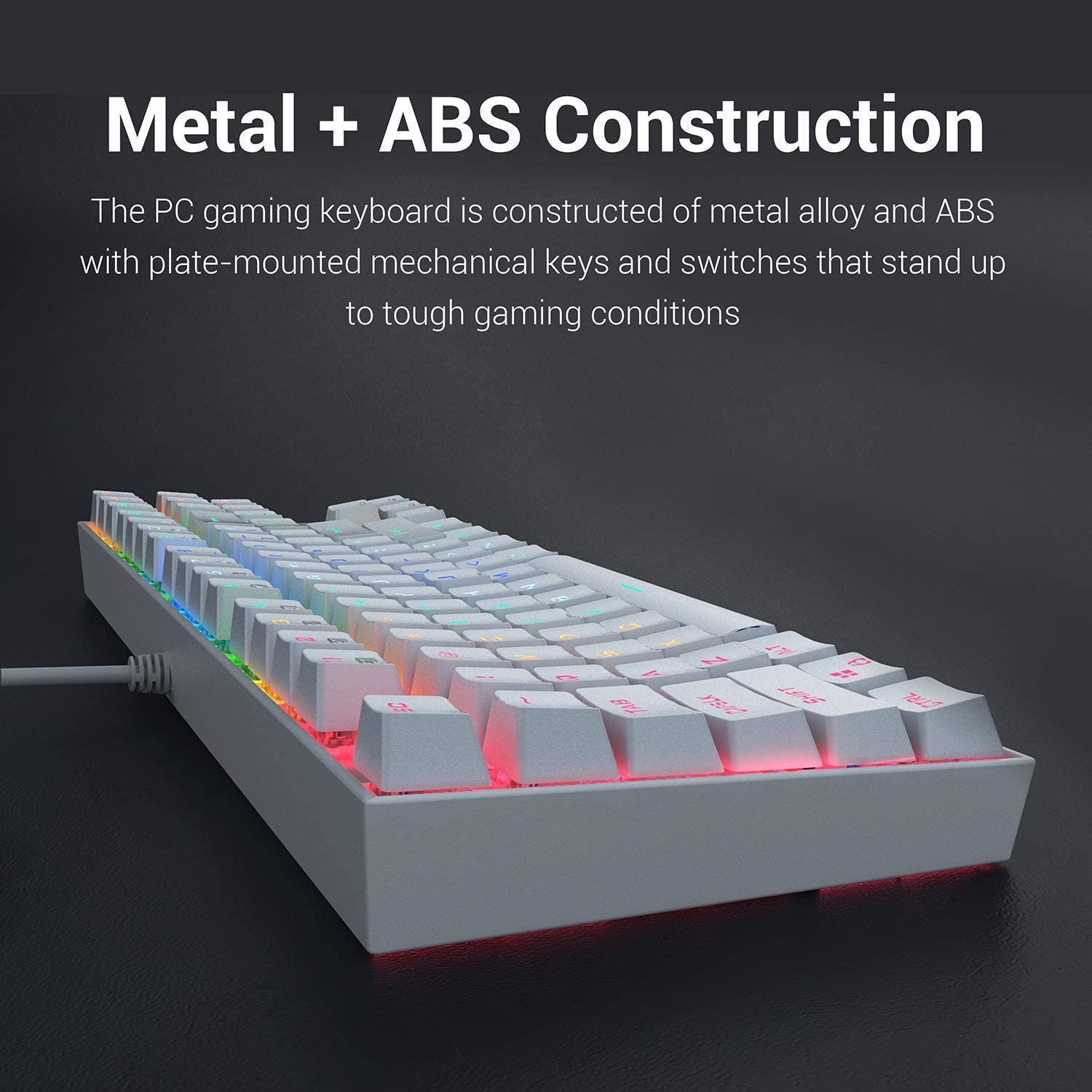 Redragon K552 KUMARA 87 Keys Mechanical Gaming Keyboard RGB LED Backlit Wired - White