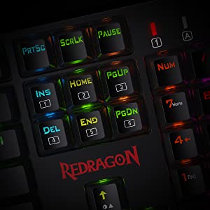 Redragon K582 SURARA RGB LED Backlit Mechanical Gaming Keyboard with 104 Keys-Linear and Quiet-Red Switches