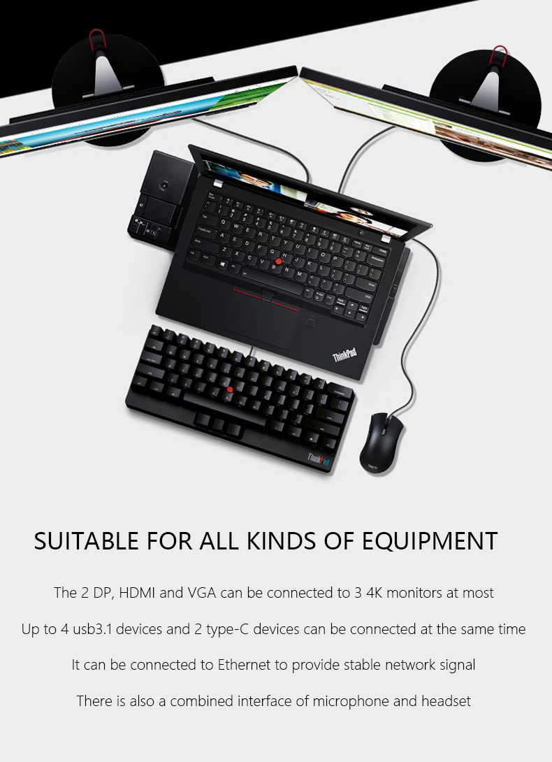Lenovo ThinkPad Ultra Docking Station 135W (2x USB-C 3.1, 1x VGA, 1x HDMI 2.0, 2x DisplayPort)